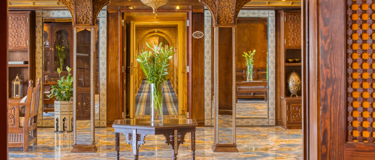 You are welcomed aboard through an beautiful lobby