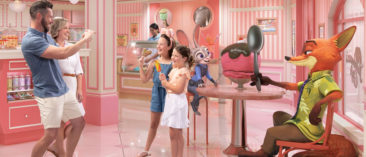 Jumbeaux's Sweets, inspired by Zootopia, debuts on Treasure, featuring Judy Hopps and Nick Wilde statue
